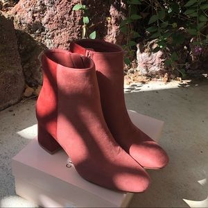 Two tone square heeled boot